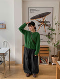 Cowzen Mix Color Round Knit Cardigan