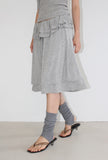 DOUBLE LAYERED MIDI SKIRT