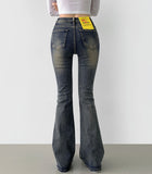 Pelvic Pad Slim Span Bootcut Denim Pants