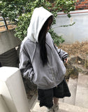 [Fake Layered] Devin Overfit Shirring Two-Way Hood Flight Jumper