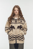 [2-WAY] Nordic Winter Hood Knit Zip-up