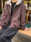 Berndi Check Crop Hood Windbreaker Zip-Up Jumper