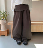 Paylin Layered Wrap Skirt Wide Pants