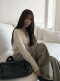 Chiran Round Simple Basic Knit Cardigan