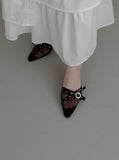 1196 See-through Mesh Belt Stiletto Heel (6cm)