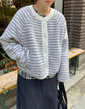 Deimi stripe fleece crop jumper