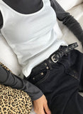 LEOPARD EYELET BELT