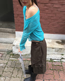 Toa Adjust Button Washing Pin Tuck Cargo Bermuda Pants