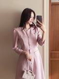Elnis Three Quarter Tweed Flare One Piece