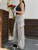 Summer dot volume halter-neck sleeveless