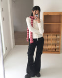 Siul Vintage Angora Striped Scarf Muffler