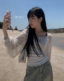 [A/M] Sea Strap Summer Bolero Cardigan