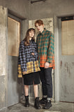 Heavy Overfit Check Colorblock Shirt
