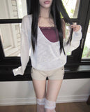 Karom Deep V-Neck Long Sleeve Knit