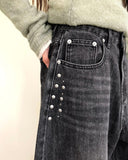 [MADE] N-T Stud Pocket Balloon Fit Washed Denim Long Pants
