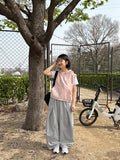 [unisex] Helkan Keyring Pintuck Banding Wide Pants