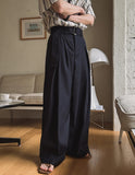 Lloyd Pintuck Maxi Wide Belt Slacks
