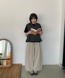 [unisex] Rango Linen Pintuck Wide Balloon Pants