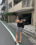 Suin Nylon Shirring Shoulder Bag