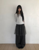 Ekin Sheer Layered Skirt Pants