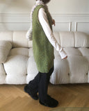 Kizen Wool Boucle Sleeveless Layered Vest Knit Mini One Piece