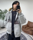 Rain Flag Fur Brushed Hood Zip-Up