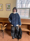 Koori Color Matching Line Padding Jumper