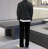 Enti brushed semi-wide slacks