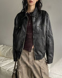 Rotten washed vintage leather jacket