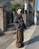 [1+1][Plan/Two Way] Poa Winter Brushed Corduroy Side Pin Tuck Training Pants