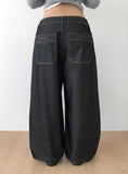 [MADE/Non-Fade] Front two-button stitch wide raw denim pants