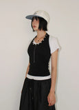 EYELET HALTER STRAP SLEEVELESS