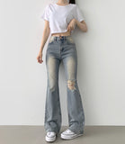 Wide Boot Cut Fit Denim Pants