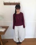 Terran Raglan Button Round Knit