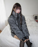 Nupe Two-Tone Fur Two-Way Zip-Up Jumper
