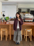 Wendell Check Frill Banding Long Skirt