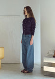 Women Semi-Wide Denim Pants