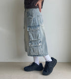 Lilbet denim cargo bermuda pants