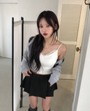 Chio shirring lace cap sleeveless