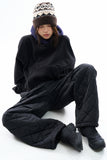 Bicolor fleece layered hoodie