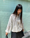 [MADE] Deki Flower Punching Long Sleeve Hooded Zip-up