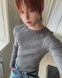 Sailon Ribbed Raglan Muscle Fit Knit