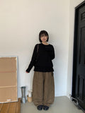 [BAONHAUS] Tsutaki Leopard String Wide Banding Pants