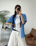 Pave Roll Up Short Sleeve Shirt