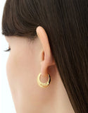 Champagne Moon Silver Gout Glint Earrings M