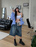 Nor Button Waffle Crop Top (+ With Cup)