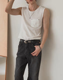 Rivet Pocket Ribbed Sleeveless