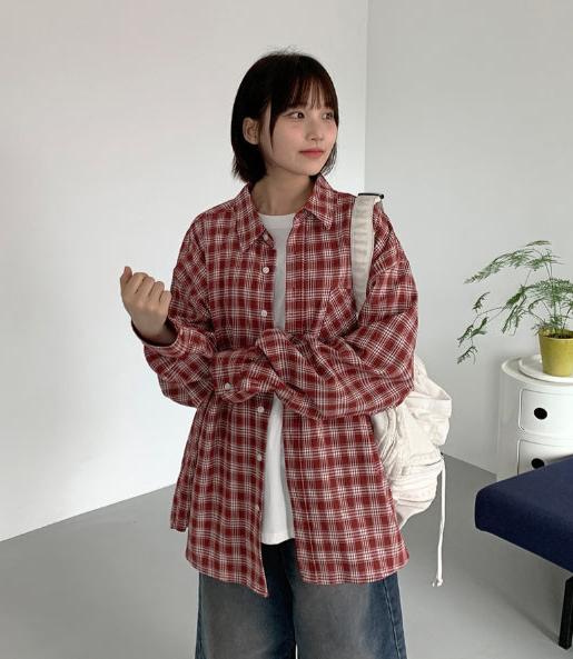 【BAON】[unisex] Lilky Pocket Check Over Shirt BAON】[unisex] Lilky Pocket Check Over Shirt
