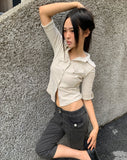[MADE] Deku Pocket Roll-Up Button Collar Slim Fit Three Quarter Shirt