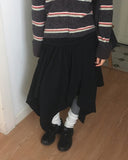 Piu Folding Diagonal Unbalance Midi Skirt